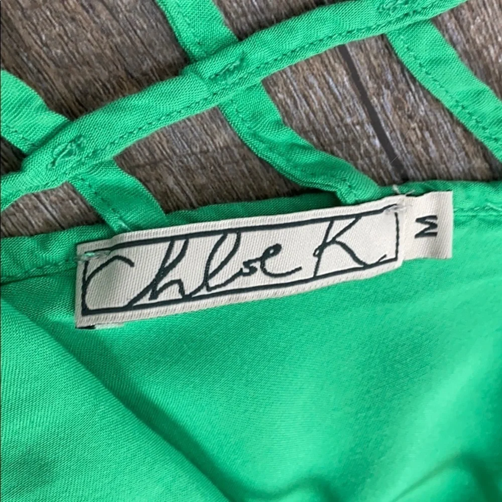 Chloe K Green Spaghetti Strap Crop Tank - Picture 6 of 9